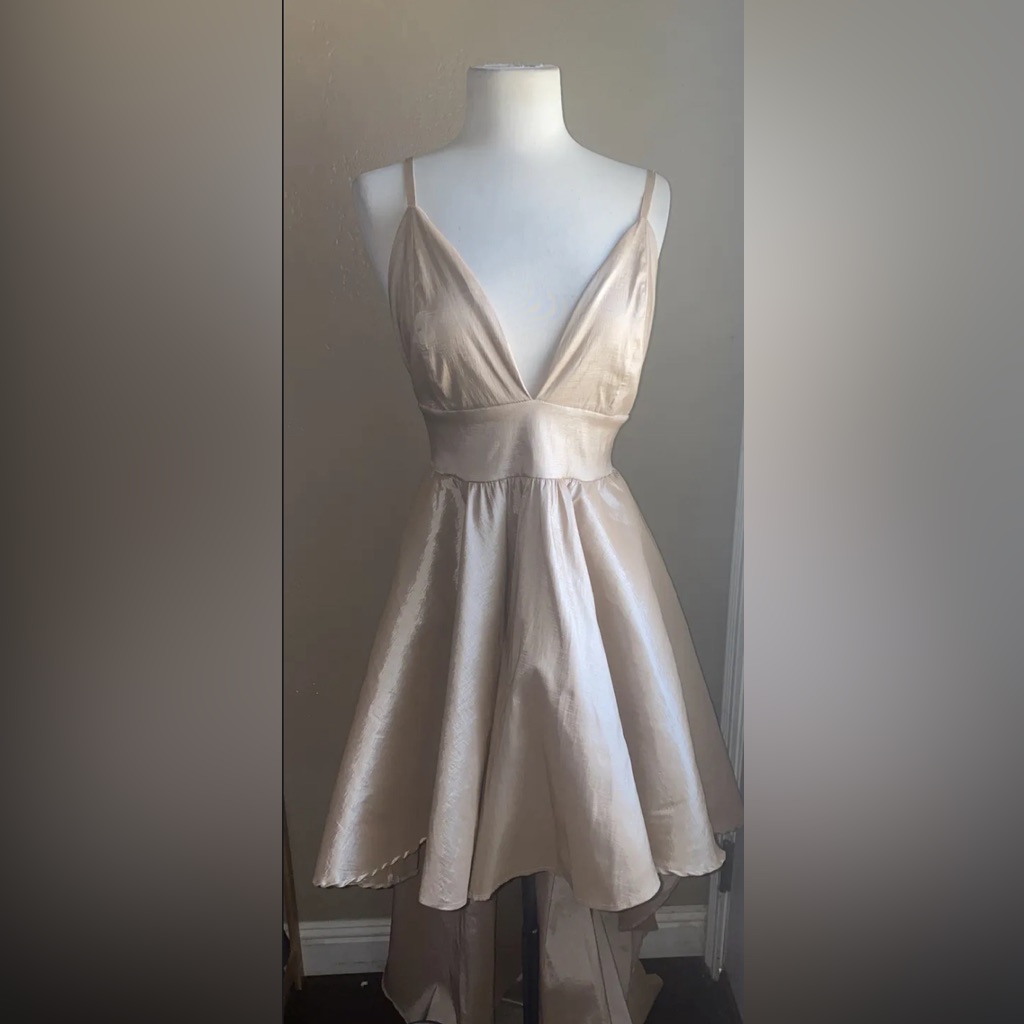 Windsor - Light Brown - Open Back - Lace Hi-Low Dress - Size Large